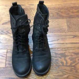 Black zipper and lace up boots - 6.5 women’s